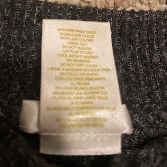 Matty M grey ribbed long sleeve ribbed shirt with mock neck size Medium oversize - Picture 9 of 11